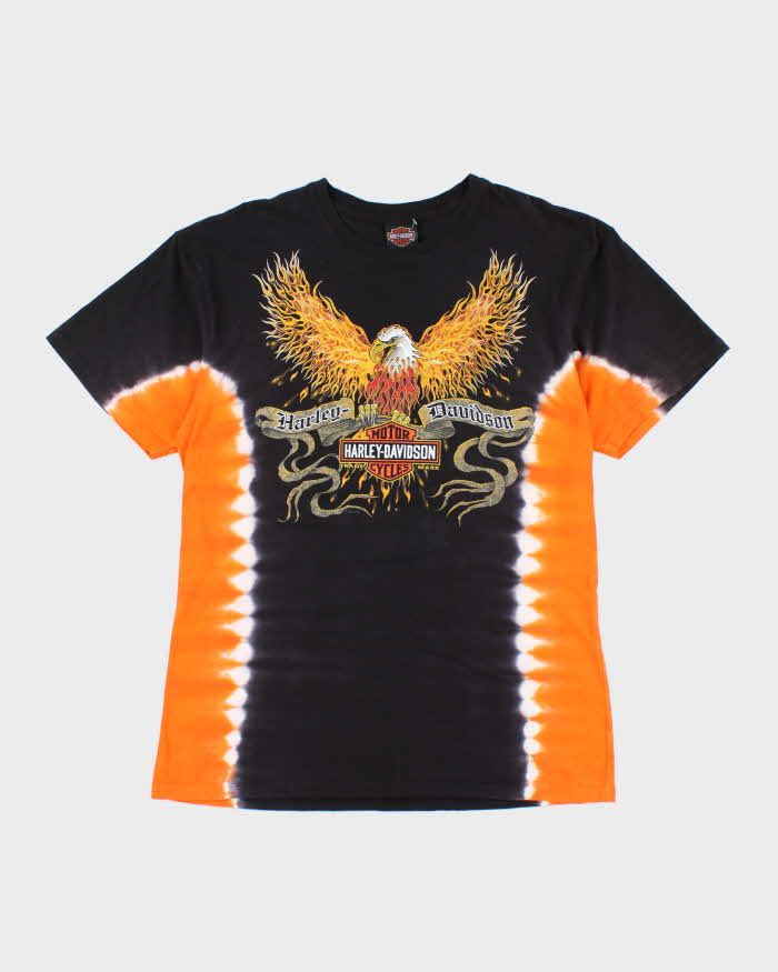 Vintage Harley Davidson Flame Eagle Tie Dye T-Shirt - L