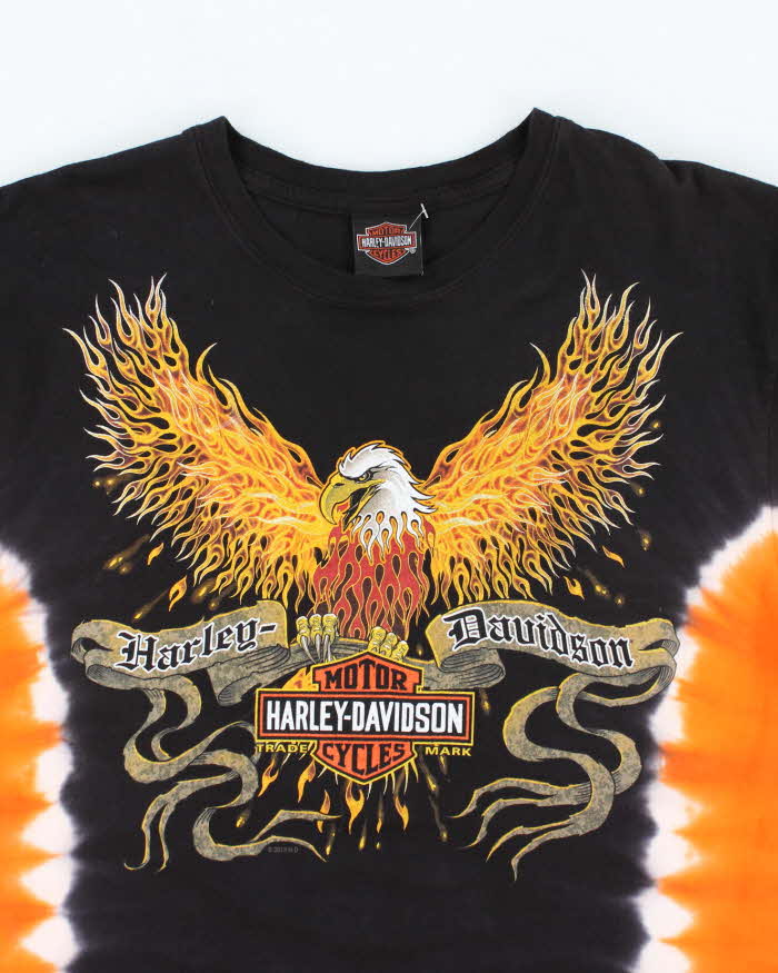 Vintage Harley Davidson Flame Eagle Tie Dye T-Shirt - L