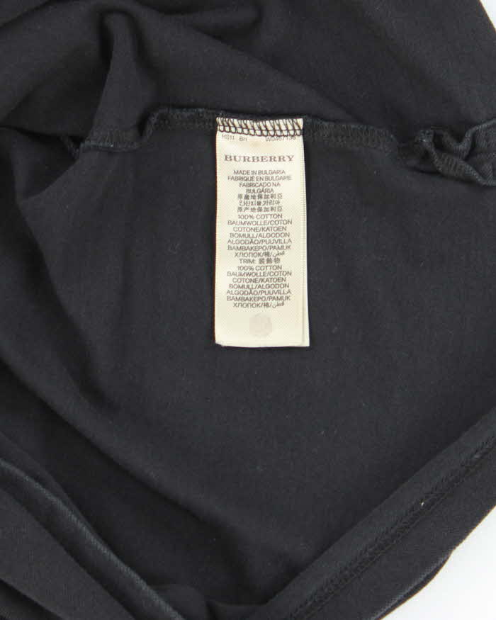 Vintage 2000's Burberry Blackout Embroidered Logo Polo Shirt - M