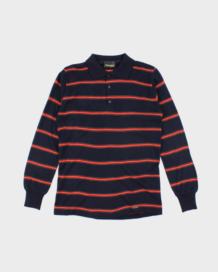 Vintage 90's Wrangler Striped Lightweight Long Sleeve Polo Shirt - S