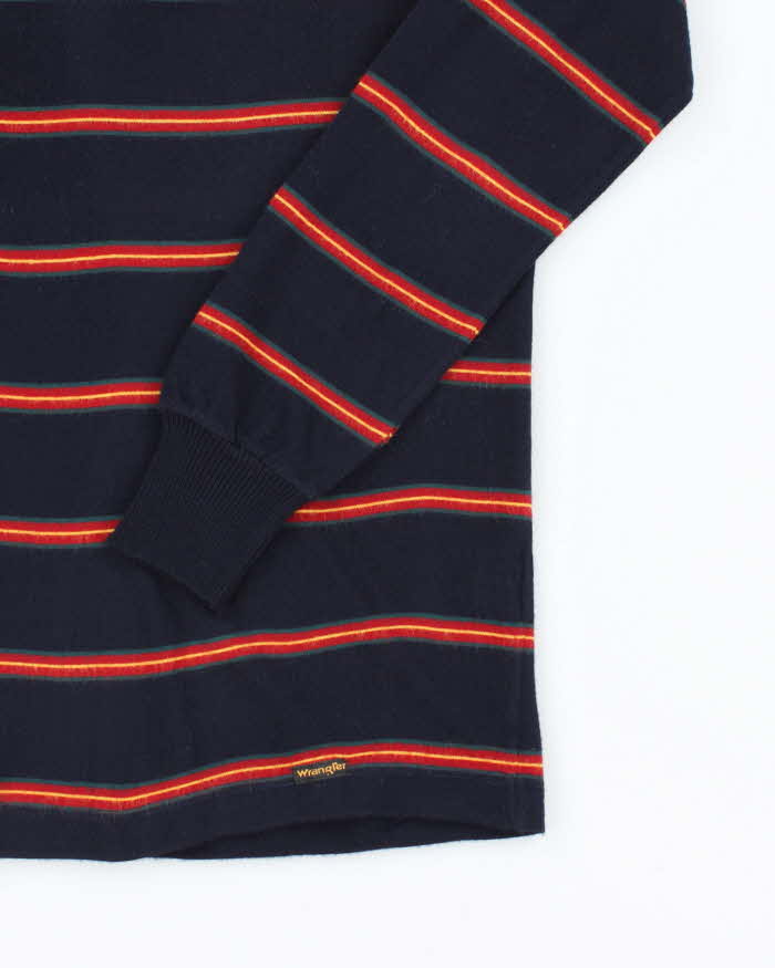 Vintage 90's Wrangler Striped Lightweight Long Sleeve Polo Shirt - S
