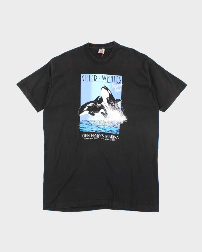Vintage 90's Single Stitch Killer Whale Graphic T-Shirt - XXL