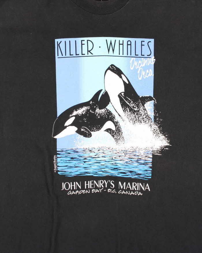 Vintage 90's Single Stitch Killer Whale Graphic T-Shirt - XXL