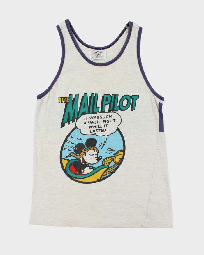 Vintage 90's Disney Mickey the Mail Pilot Graphic Print Vest - L