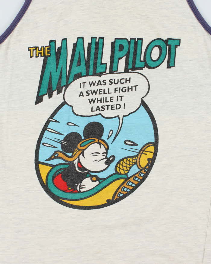 Vintage 90's Disney Mickey the Mail Pilot Graphic Print Vest - L