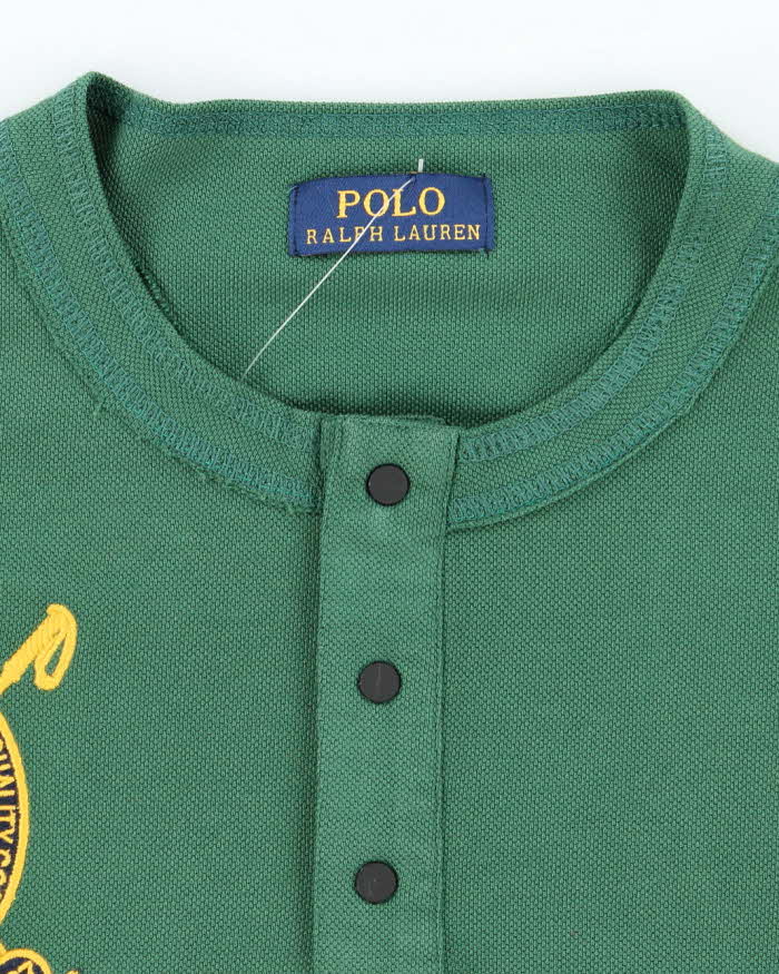 Vintage 2000's Ralph Lauren Quarter Button Embroidered T-Shirt - M