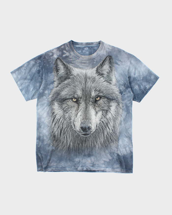 Vintage 2000's The Mountain Wolf Head Tie-Dye T-Shirt - M