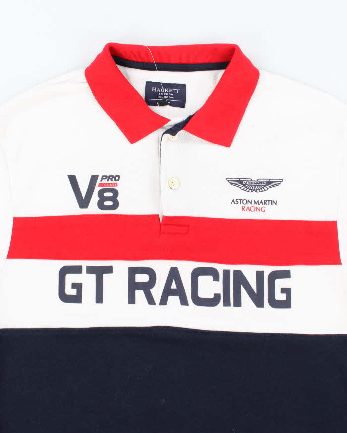 Vintage 2000's Hackett Aston Martin Embroidered Polo Shirt - XXL