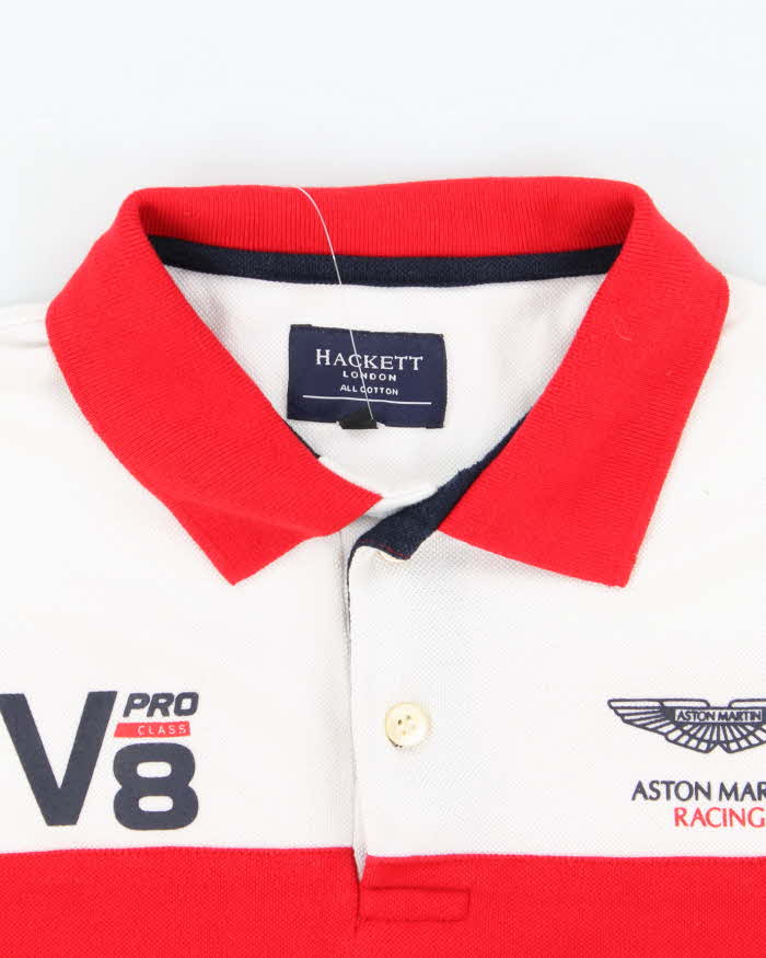 Vintage 2000's Hackett Aston Martin Embroidered Polo Shirt - XXL