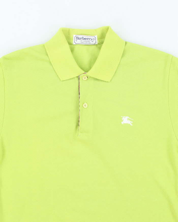 Vintage 90's Burberry Small Embroidered Logo Polo Shirt - S