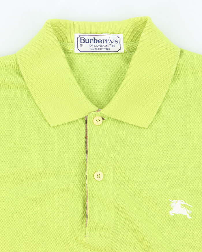 Vintage 90's Burberry Small Embroidered Logo Polo Shirt - S