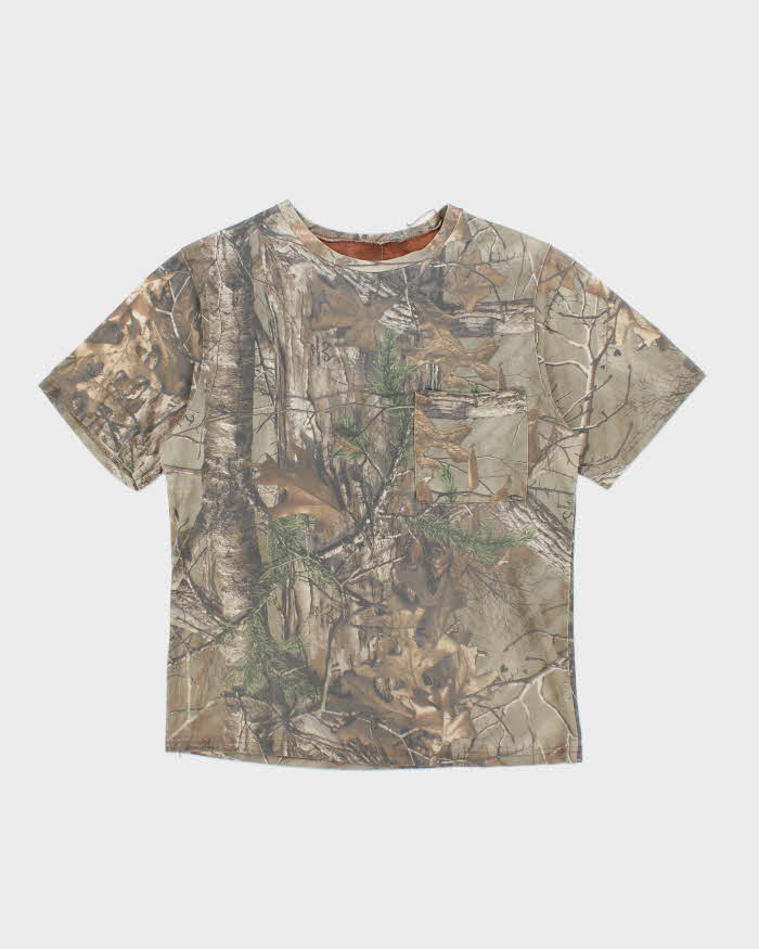 Vintage Y2K Real Tree Camouflage Pocket T-Shirt - M