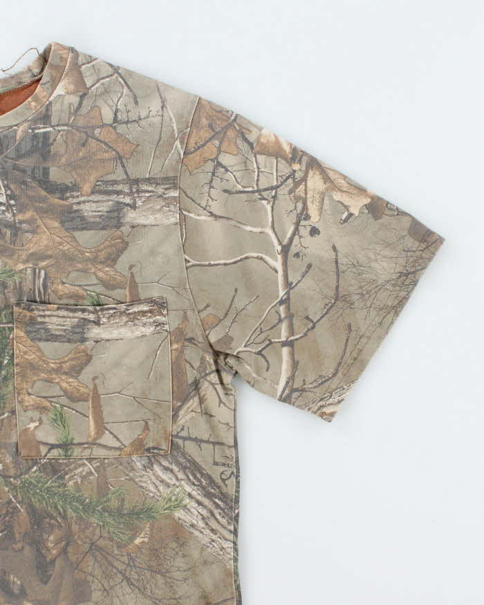 Vintage Y2K Real Tree Camouflage Pocket T-Shirt - M