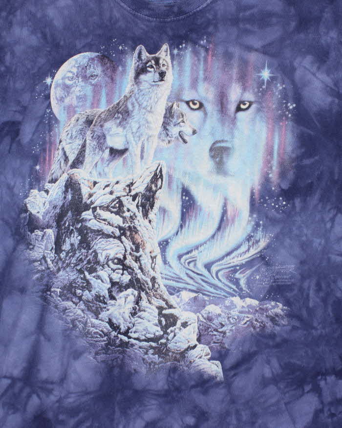 Vintage 2000's The Mountain Tie-Dye Wolf Graphic T-Shirt - L