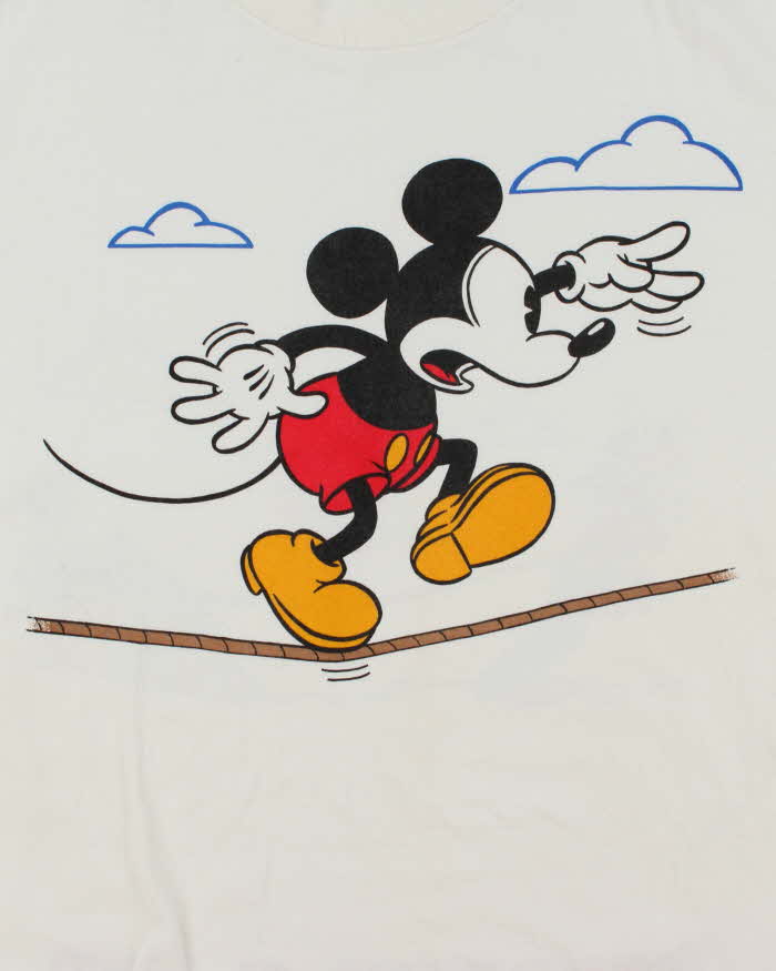 Vintage 90's Disney Mickey Mouse Tight Rope Graphic T-Shirt - XL