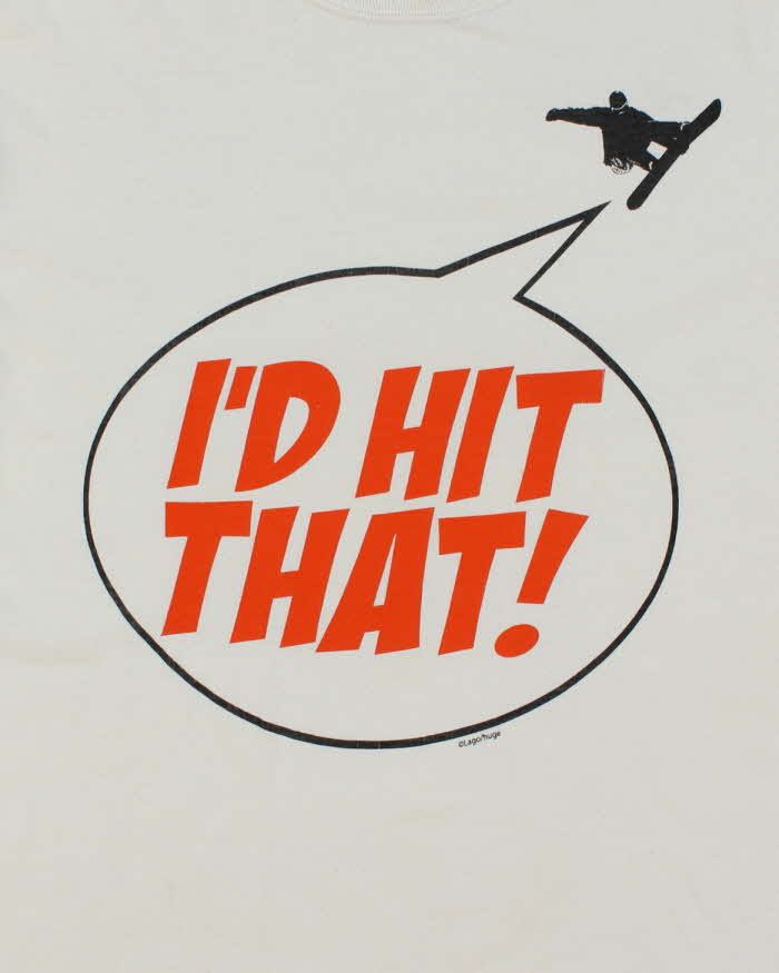 Vintage Y2K I'd Hit That Snowboarding Graphic T-Shirt - S