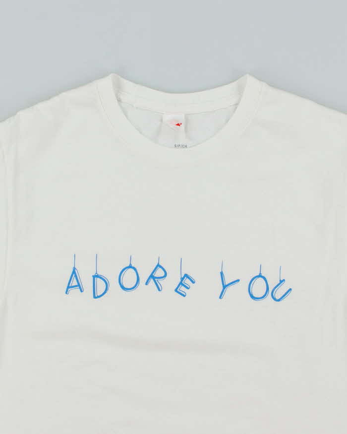 Vintage Y2K I Adore You Illustrated Graphic T-Shirt - S