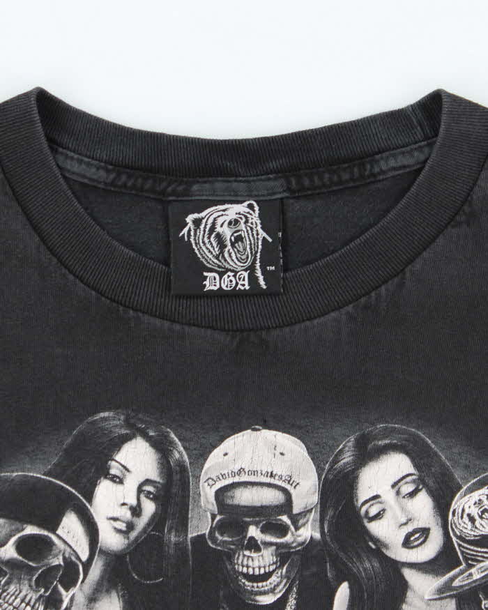 Vintage Y2K DGA Skeleton Roulette Graphic T-Shirt - XL
