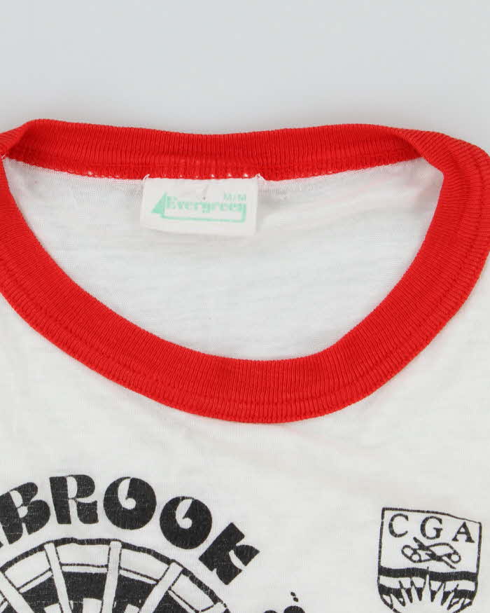 Vintage 80's Cranbrooks Train Graphic Ringer Style T-Shirt - M