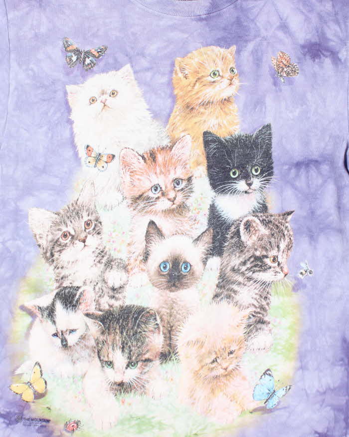 Vintage 2000's The Mountain Feline Graphic Tie-Dye T-Shirt - S
