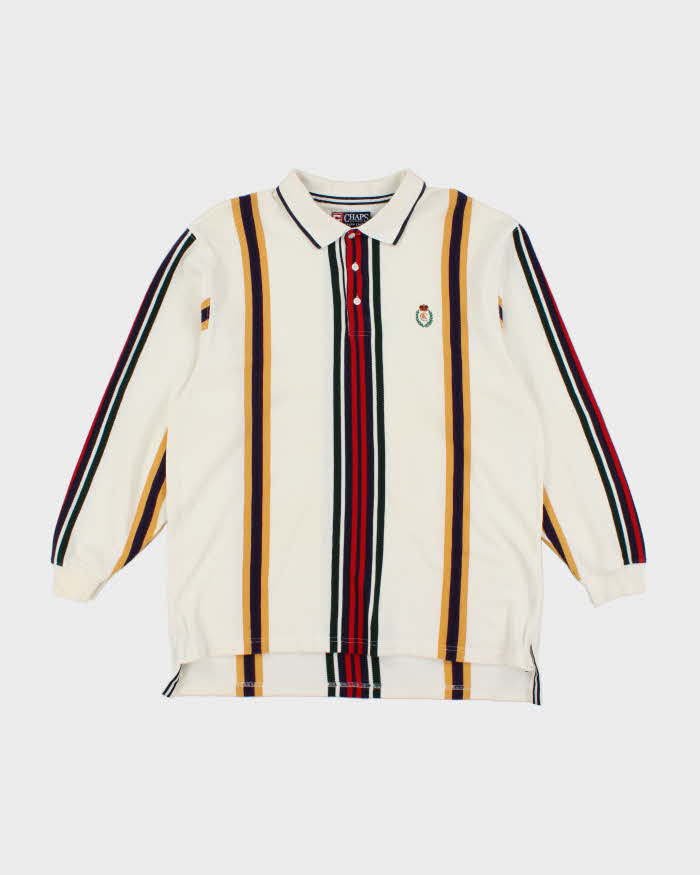 Vintage 90's Chaps by Ralph Lauren Striped Long Sleeve Polo Shirt