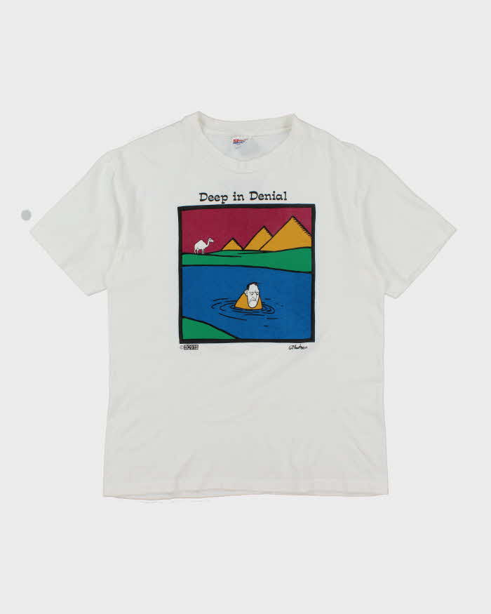 Vintage 90's Deep in Denial Bovis Art T-Shirt - L