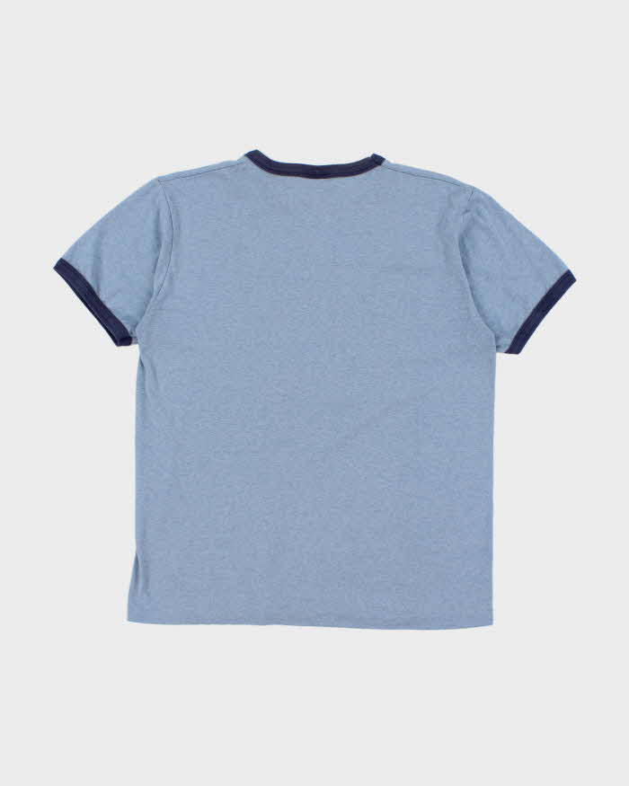 Vintage Y2K Wild and Free Mustangs Graphic Ringer T-Shirt - M