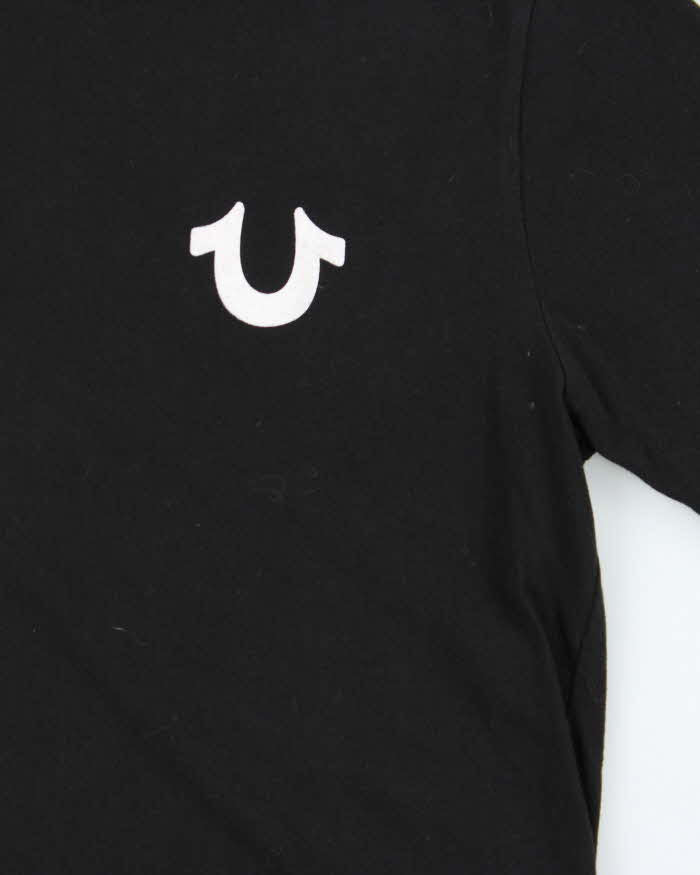 True Religion Black Felt Logo Crewneck T-Shirt - S