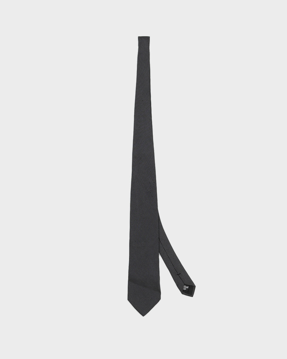 Armani Collezioni Black Patterned Silk Tie
