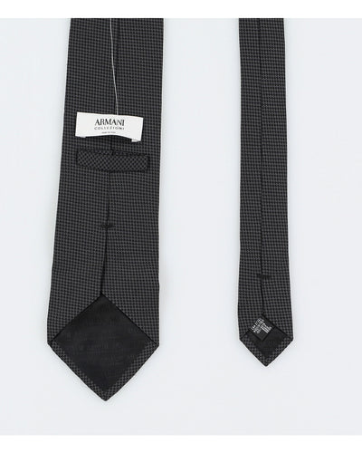 Armani Collezioni Black Patterned Silk Tie
