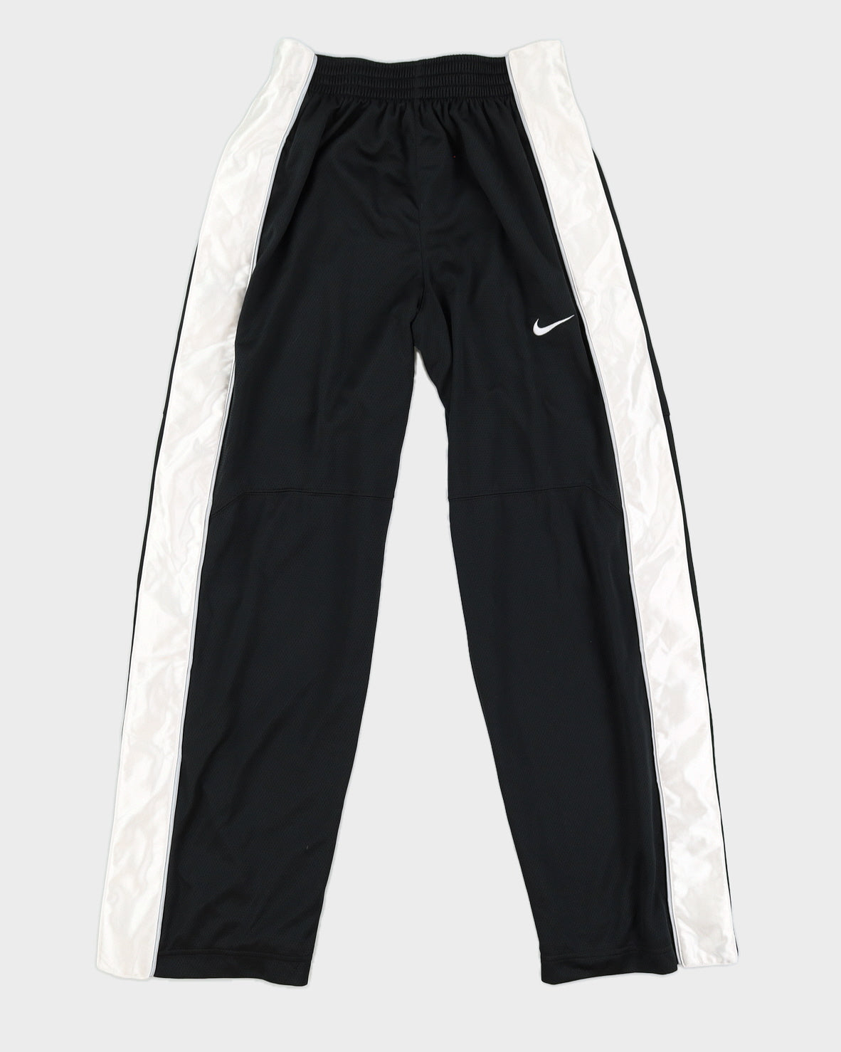 Y2K 00s Nike Black & White Tearaway Tracksuit Bottoms - S