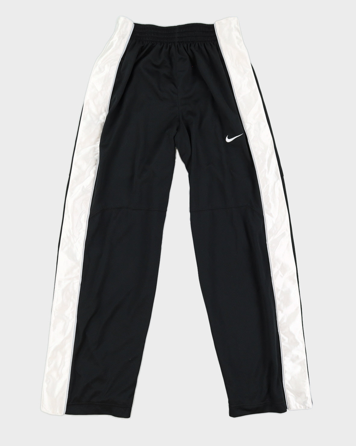 Y2K 00s Nike Black White Tearaway Tracksuit Bottoms S