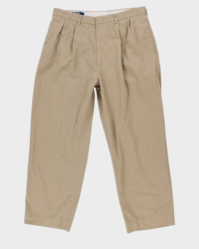 ・90s POLO \"Ralph Lauren\"slacks trousers Vintage 90's Polo Ralph Lauren Chino Pleated Pants / Men's 34W X