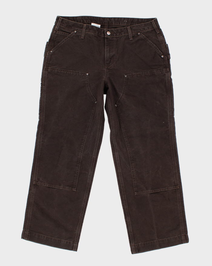 パンツ carhartt double knee W36 L30 Vintage Carhartt Brown Double Knee Workwear Trousers - W36 L30 – Rokit