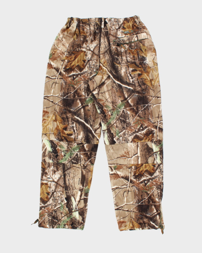Vintage 2000's Real Tree Camo Fleece Heavyweight Adjustable Trousers - L