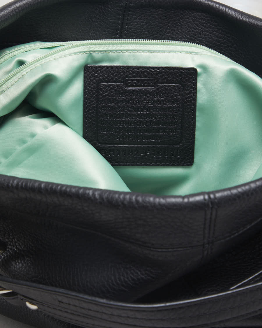 Black Coach Black Leather Pewter Bag - O/S