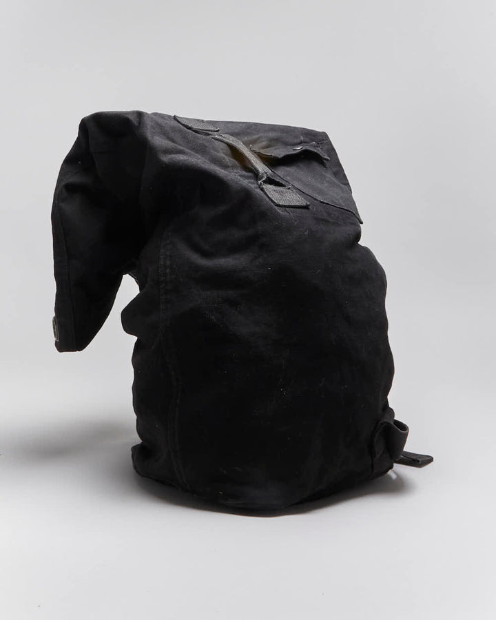 Vintage Military Style Black Cotton Canvas Duffle Bag