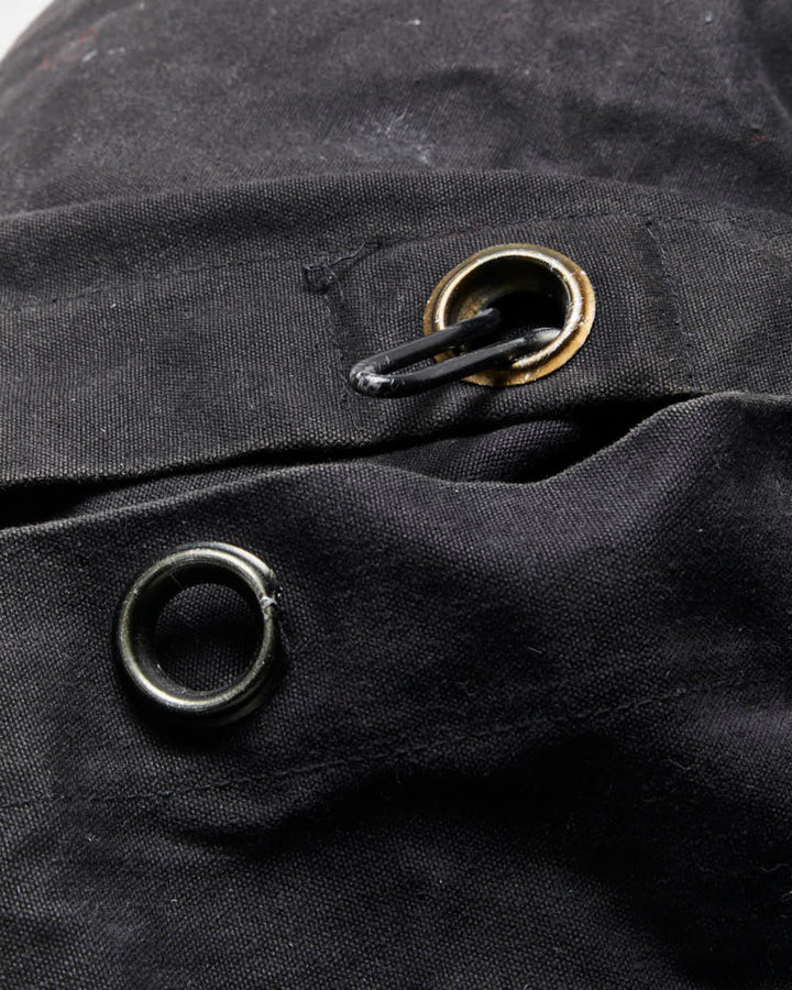 Vintage Military Style Black Cotton Canvas Duffle Bag