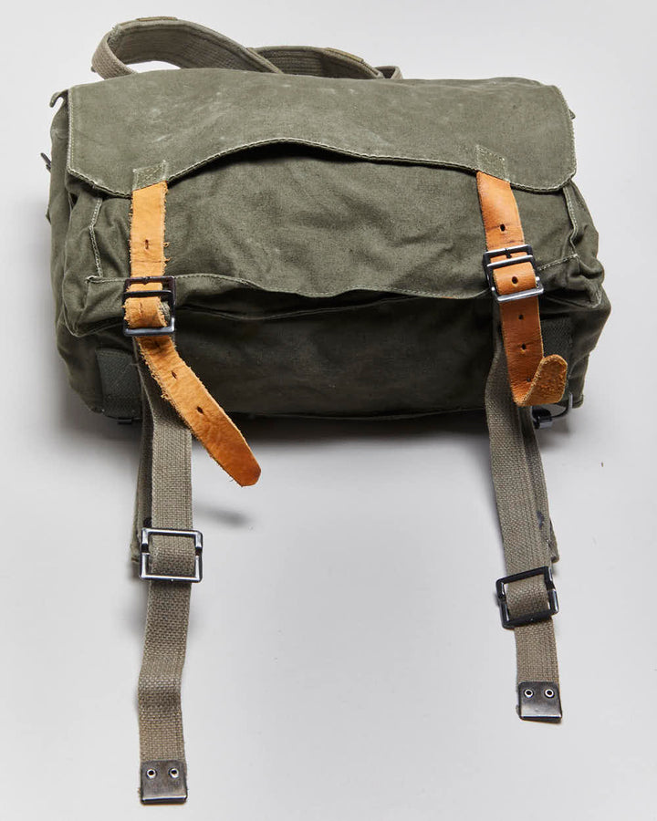 Vintage European Military Canvas Satchel