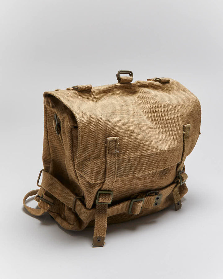 50s Vintage Danish Army Small Canvas Back Pack