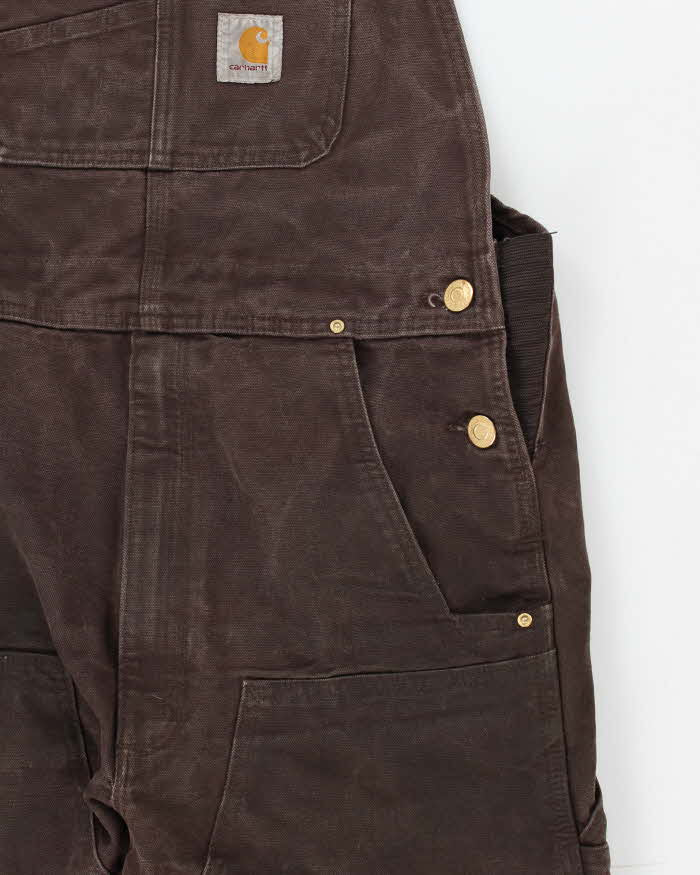 Vintage Carhartt Double Knee Brown Workwear Dungarees - W36 L31