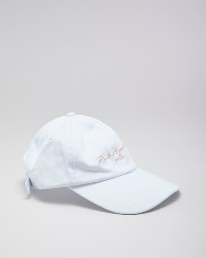 Karl Lagerfeld‎ White Cap with Embroidered Design. Karl Lagerfeld White Baseball Hat Embroidered Logo & Silver  main image 2