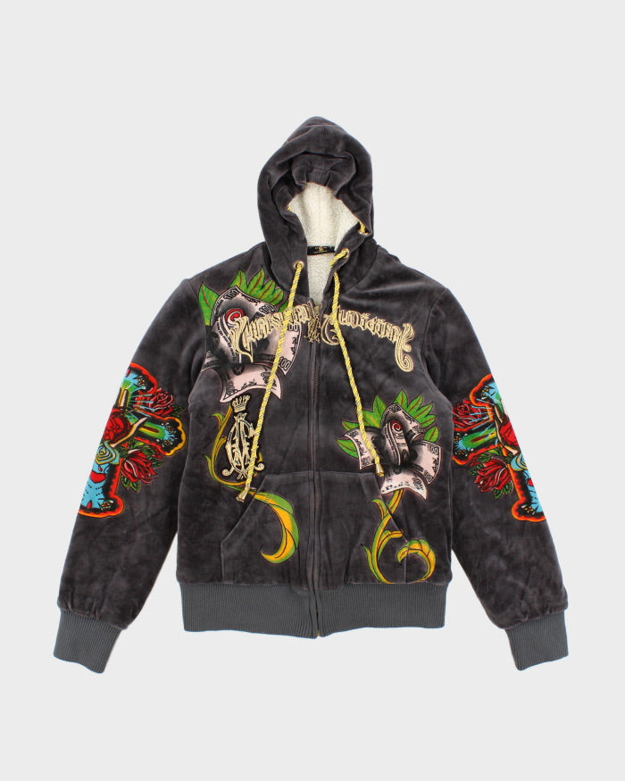 Sudadera con capucha vintage rara de los años 2000 de Christian Audigier x Ed Hardy s