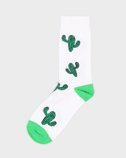 Cactus White Socks - One Size