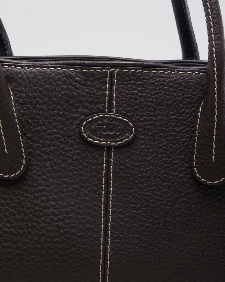 Y2K 00s Tod's Leather Tote Shoulder Bag - O/S