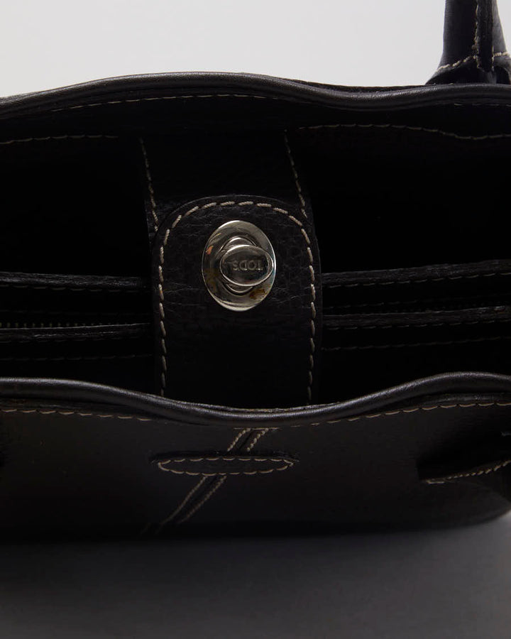 Y2K 00s Tod's Leather Tote Shoulder Bag - O/S