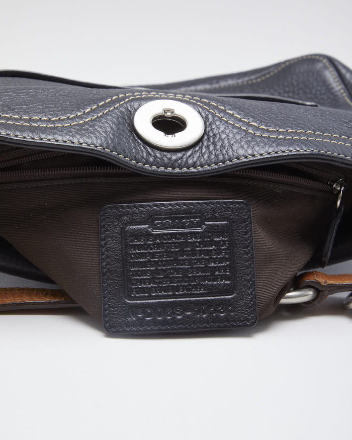 Vintage Black Leather Coach Handbag