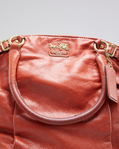 Vintage Orange Leather Coach hand Bag
