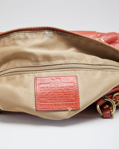 Vintage Orange Leather Coach hand Bag