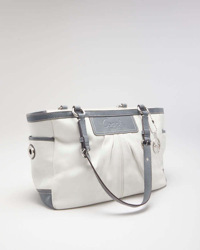 Coach White Grey Tote Bag